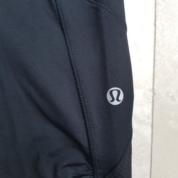 NWOT Lululemon Crop Leggings (Black/Aqua) - Picture 4 of 10